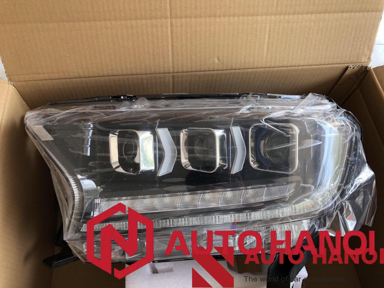 Đèn Bi 6 Bóng Nguyên Bộ Kiểu Bugatti Lắp Xe Ford Everest, Ranger , Raptor