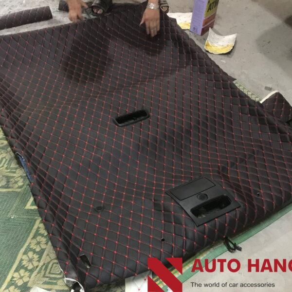 Trần da xe Ford Ranger mẫu đen chỉ đỏ cao cấp