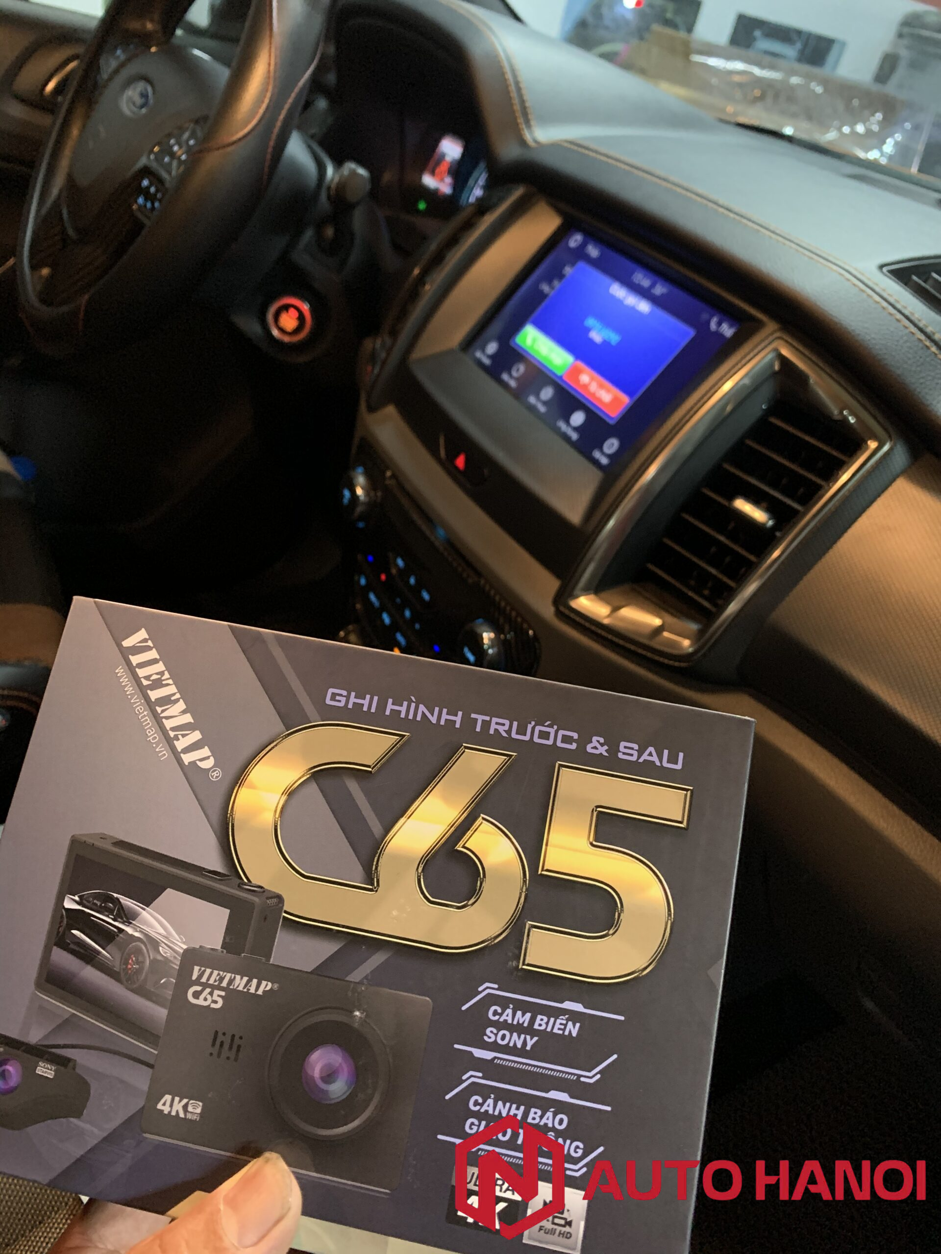 Camera hành trình ghi hình trước sau Vietmap C65 lắp xe Ranger Raptor XLS - Ảnh 2