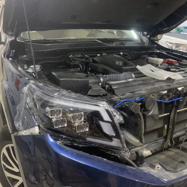 Độ đèn pha 4 bi led cho Navara 2015-2020