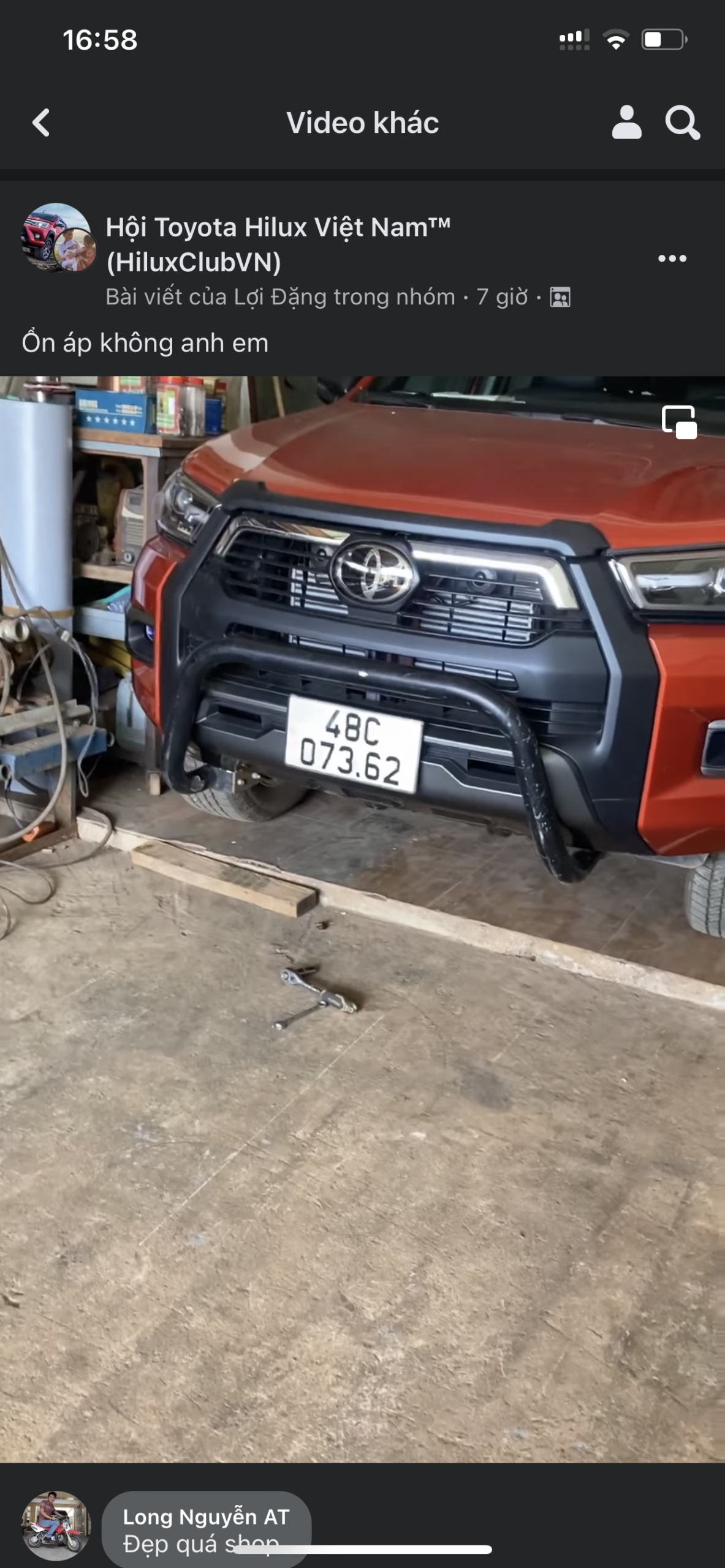 Cản trước ống tròn chữ U lắp xe Hilux 2021
