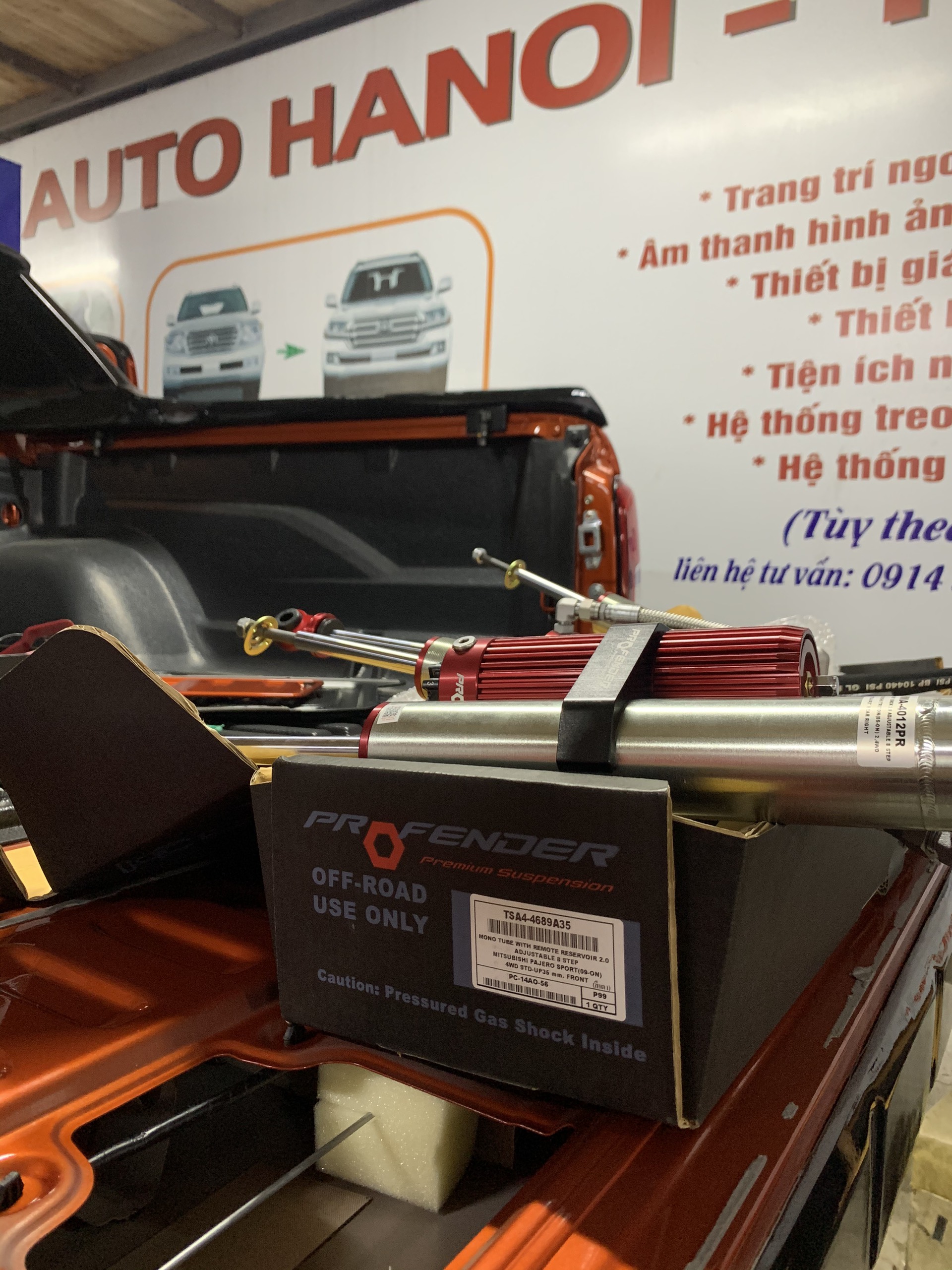 Giảm xóc Profender xe Mitsubishi Triton mã Mono tube chỉnh 8 nấc êm ái - Ảnh 5