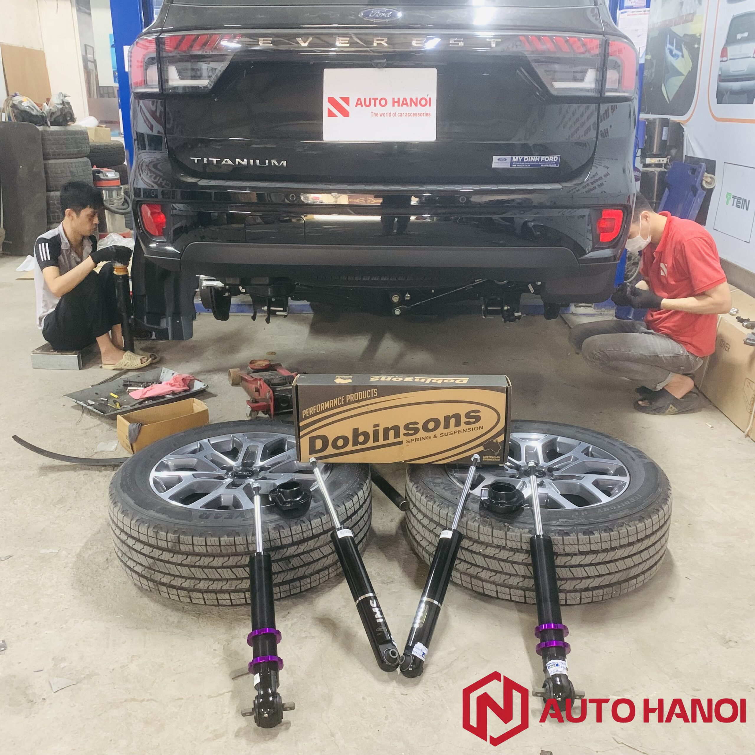 Giảm xóc xe Ford Everest 2024 với nhãn hiệu Dobinson IMS